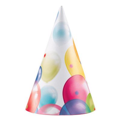 Partyhattar med Ballonger - 8-pack