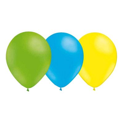 Ballongkombo Limegrön/Ljusblå/Ljusgul - 15-pack
