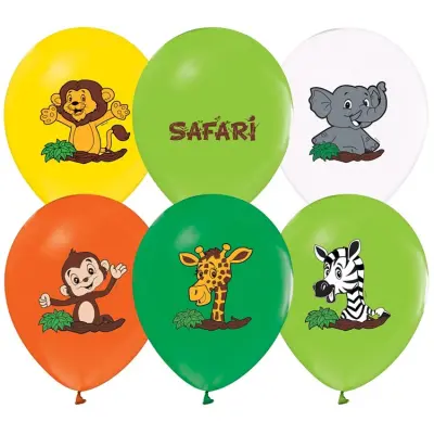 Safaridjur Ballonger 5-pack