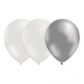 Ballongkombo Silver/Vit/Metallic Vit - 15-pack