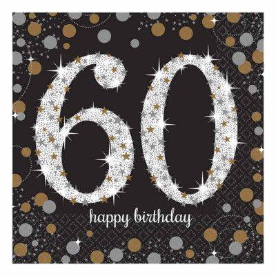 Servetter 60 Silver/Guld Glitter - 16-pack