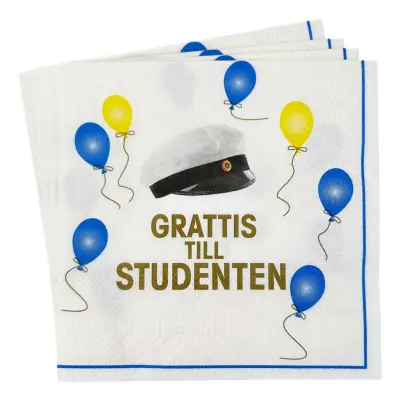 Servetter Grattis till Studenten - 16-pack
