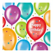 Servetter Happy Birthday Ballonger