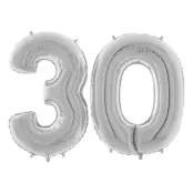 Sifferballong 30 Silver