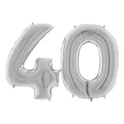 Sifferballong 40 Silver - 100 cm