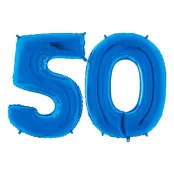 Sifferballong 50 Blå