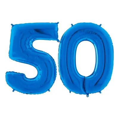 Sifferballong 50 Blå