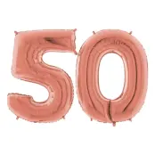 Sifferballong 50 Roséguld