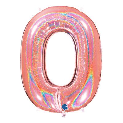 Sifferballong Glitter Roséguld - Siffra 0