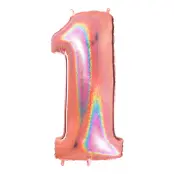 Sifferballong Glitter Roséguld - Siffra 1