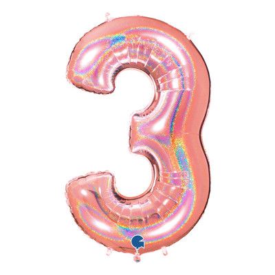 Sifferballong Glitter Roséguld - Siffra 3
