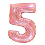 Sifferballong Glitter Roséguld - Siffra 5