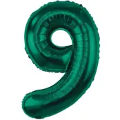 Sifferballong Grön 85cm"0-9"Siffra 9