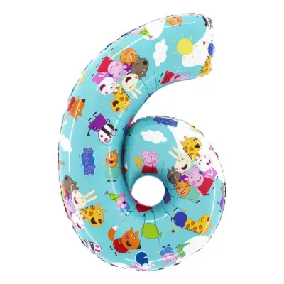 Sifferballong Greta Gris - Siffra 6