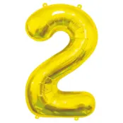 Sifferballong Guld 85cm"0-9"Siffra 2