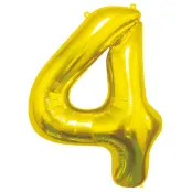 Sifferballong Guld 85cm"0-9"Siffra 4