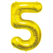 Sifferballong Guld 85cm"0-9"Siffra 5