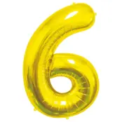 Sifferballong Guld 85cm"0-9"Siffra 6