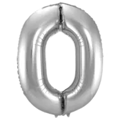 Sifferballong Jumbo 86 cm Silver"0-9"Siffra 0