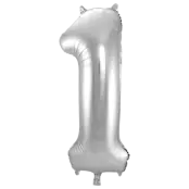 Sifferballong Jumbo 86 cm Silver"0-9"Siffra 1