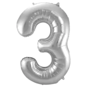 Sifferballong Jumbo 86 cm Silver"0-9"Siffra 3