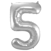 Sifferballong Jumbo 86 cm Silver"0-9"Siffra 5