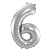 Sifferballong Jumbo 86 cm Silver"0-9"Siffra 6