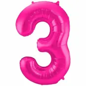 Sifferballong Jumbo Magenta 86 cm"0-9"Siffra 3