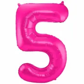 Sifferballong Jumbo Magenta 86 cm"0-9"Siffra 5
