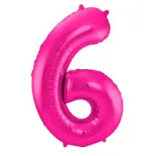 Sifferballong Jumbo Magenta 86 cm"0-9"Siffra 6