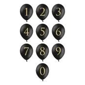 Sifferballong Latex Svart - Siffra 0