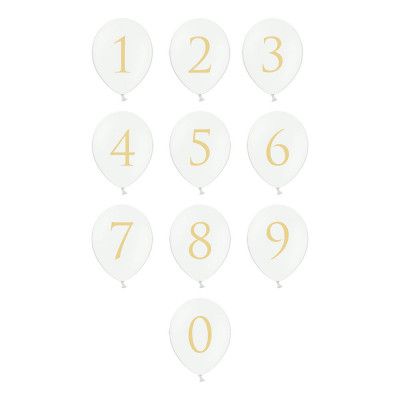 Sifferballong Latex Vit - Siffra 0