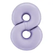 Sifferballong Lila Satin - Siffra 8