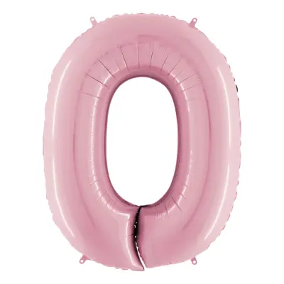 Sifferballong Ljusrosa Pastell - Siffra 0