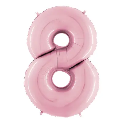 Sifferballong Ljusrosa Pastell - Siffra 8