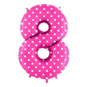 Sifferballong Rosa Prickig - Siffra 8