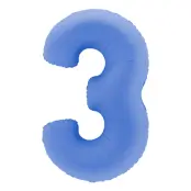 Sifferballong Lotus Blue - Siffra 3