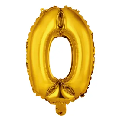 Sifferballong Mini Guld Metallic - Siffra 0