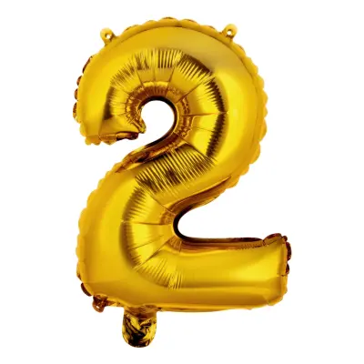 Sifferballong Mini Guld Metallic - Siffra 2