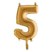 Sifferballong Mini Guld Metallic - Siffra 5