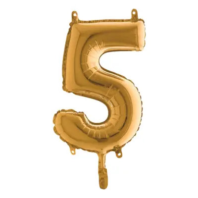 Sifferballong Mini Guld Metallic - Siffra 5