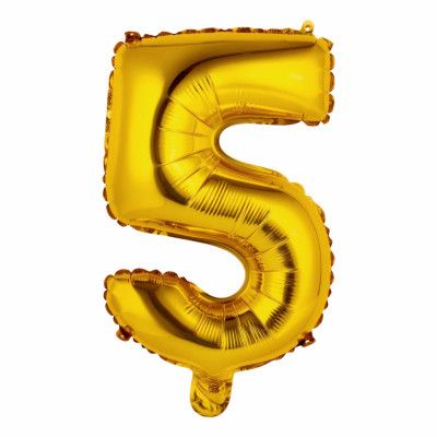 Sifferballong Mini Guld Metallic - Siffra 5