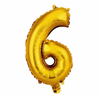 Sifferballong Mini Guld Metallic - Siffra 6