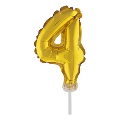 Sifferballong Tårtdekoration Guld - Siffra 4