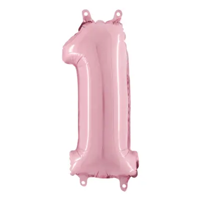 Sifferballong Mini Ljusrosa Pastell - Siffra 1
