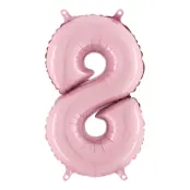 Sifferballong Mini Ljusrosa Pastell - Siffra 8