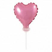 Sifferballong Mini på Pinne Rosa - Hjärta