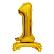 Sifferballong Mini på Ställning Guld - Siffra 1