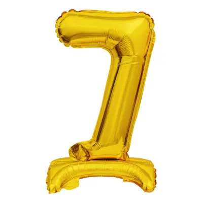 Sifferballong Mini på Ställning Guld - Siffra 7