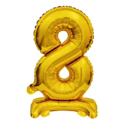 Sifferballong Mini på Ställning Guld - Siffra 8